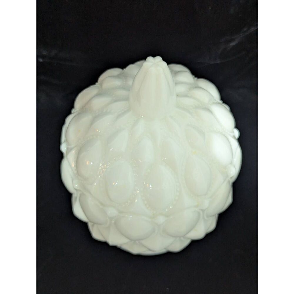 Fostoria Milk Glass Heavy Pedestal Vase With Lid - Picture 8 of 8